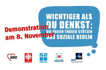 Aufruf Demonstration Gemeinsam für ein soziales Berlin am 08.11.2023